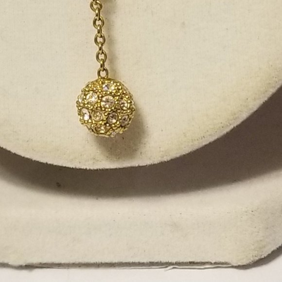 Crystal Ball Y Necklace & Earrings - Gold tone - Picture 3 of 4